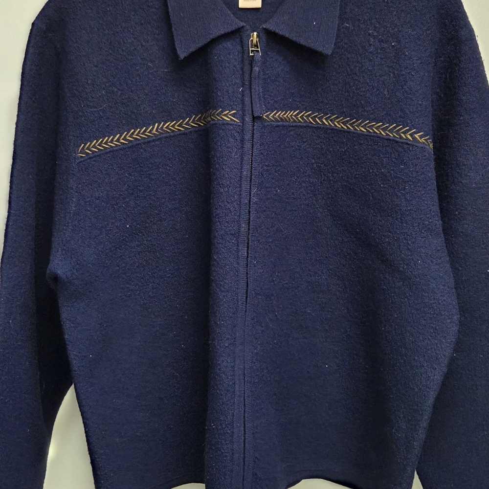 Woolrich Women's Deep Blue Zip-Up Sweater